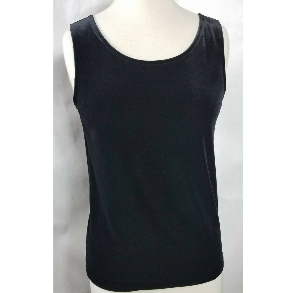 DKNY Black Velvet Top Medium Sleeveless Tank